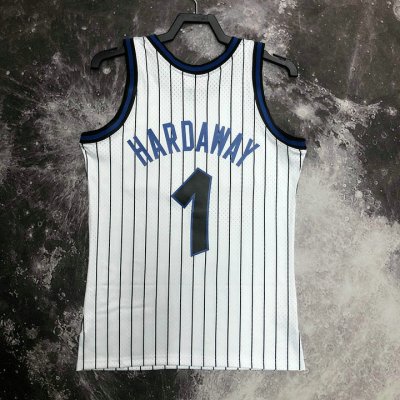 Maillot de Basket #1 Hardaway Orlando Magic Vintage Blanc Imprimé